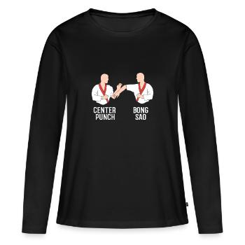 Wing Chun - T-shirt manches longues Premium bio Femme - noir - Devant - Julia (174cm)