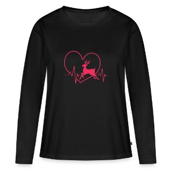 Jäger Jagen - Frauen Premium Bio Langarmshirt - Schwarz - Vorne - Julia (174cm)