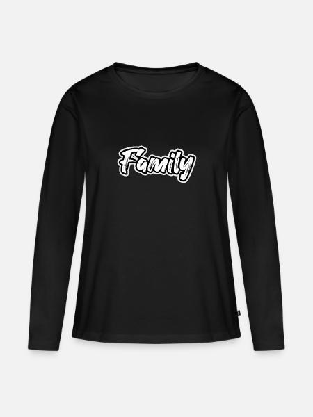 Family - Frauen Premium Bio Langarmshirt - Schwarz
