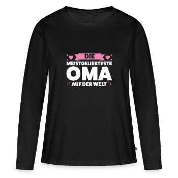 Oma Großmutter Großmütter Geschenk - Frauen Premium Bio Langarmshirt - Schwarz - Vorne - Julia (174cm)