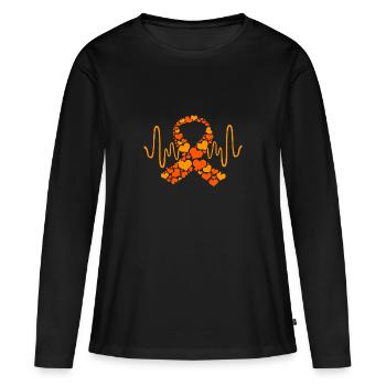 Leukämie Bewusstsein - Frauen Premium Bio Langarmshirt - Schwarz - Vorne - Julia (174cm)