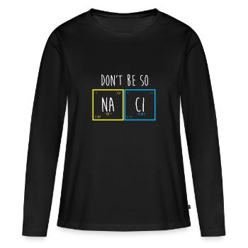 Tableau périodique - T-shirt manches longues Premium bio Femme - noir - Devant - Julia (174cm)