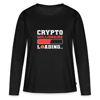 Bitcoin Millionnaire - T-shirt manches longues Premium bio Femme - noir - Devant - Julia (174cm)