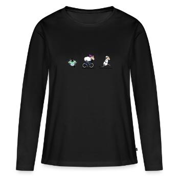 Triathlon - T-shirt manches longues Premium bio Femme - noir - Devant - Julia (174cm)