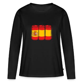 Spanisch - Frauen Premium Bio Langarmshirt - Schwarz - Vorne - Julia (174cm)