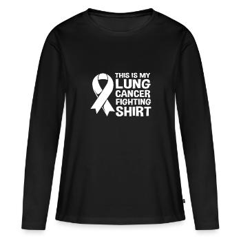 Poumon survivant du cancer du poumon - T-shirt manches longues Premium bio Femme - noir - Devant - Julia (174cm)