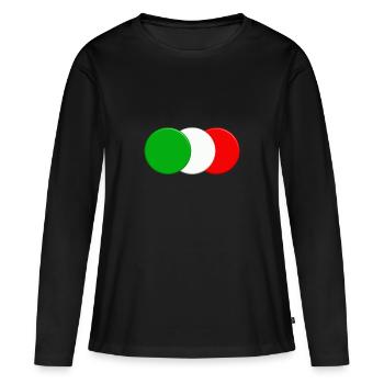 Drapeau italien - T-shirt manches longues Premium bio Femme - noir - Devant - Julia (174cm)