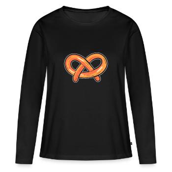 bretzel - T-shirt manches longues Premium bio Femme - noir - Devant - Julia (174cm)