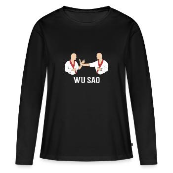 Wing Chun - T-shirt manches longues Premium bio Femme - noir - Devant - Julia (174cm)
