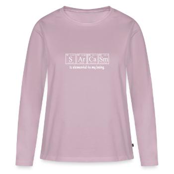 Sarkasmus ist elementar für mein Wesen - Frauen Premium Bio Langarmshirt - Altrosa - Vorne - Julia (174cm)