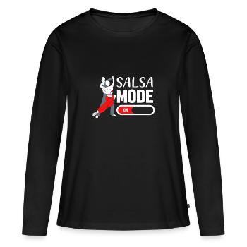 Danseuse de salsa Danseuse - T-shirt manches longues Premium bio Femme - noir - Devant - Julia (174cm)