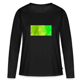 oeuvre abstraite peint en vert en vert - T-shirt manches longues Premium bio Femme - noir - Devant - Julia (174cm)