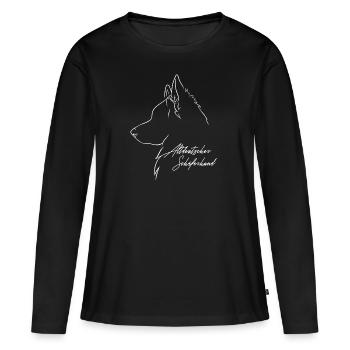 Altdeutscher Schäferhund Profil Hunde Wilsigns - Frauen Premium Bio Langarmshirt - Schwarz - Vorne - Julia (174cm)