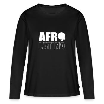Afro Latina - T-shirt manches longues Premium bio Femme - noir - Devant - Julia (174cm)
