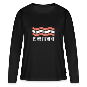 Tableau périodique - T-shirt manches longues Premium bio Femme - noir - Devant - Julia (174cm)