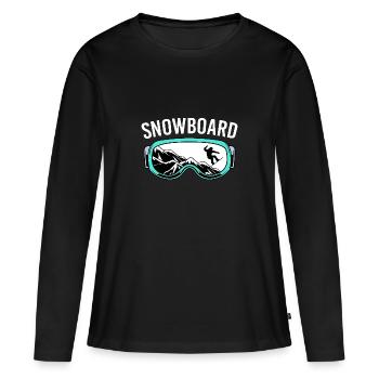 Snowboard Snowboard Vacances snowboard Snowboarders - T-shirt manches longues Premium bio Femme - noir - Devant - Julia (174cm)