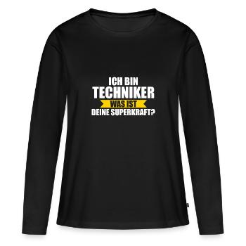Techniker Beruf Technik Geschenk - Frauen Premium Bio Langarmshirt - Schwarz - Vorne - Julia (174cm)