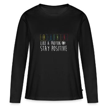 Tableau périodique - T-shirt manches longues Premium bio Femme - noir - Devant - Julia (174cm)