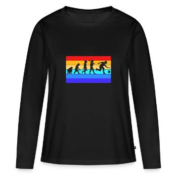 Bowling Bowler Bowling Skittles Boule de bowling - T-shirt manches longues Premium bio Femme - noir - Devant - Julia (174cm)