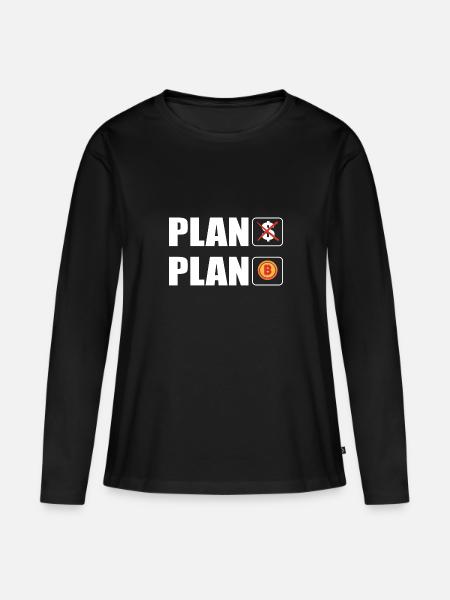 Bitcoin - Frauen Premium Bio Langarmshirt - Schwarz
