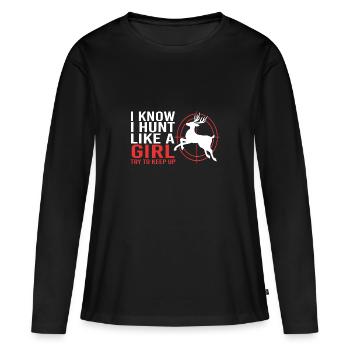 Jäger Jagen - Frauen Premium Bio Langarmshirt - Schwarz - Vorne - Julia (174cm)