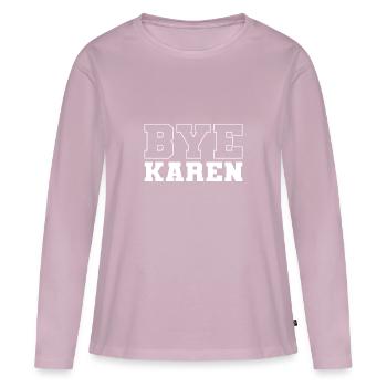 Karen - Women's Premium Organic Long Sleeve Shirt - dusky pink - Front - Julia (174cm)