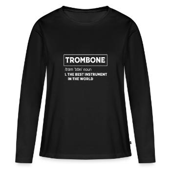 Trombone - T-shirt manches longues Premium bio Femme - noir - Devant - Julia (174cm)