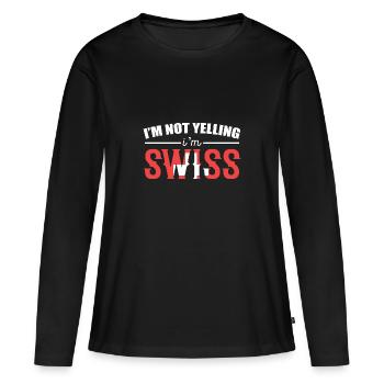 Suisse Suisse Suisse Allemande - T-shirt manches longues Premium bio Femme - noir - Devant - Julia (174cm)