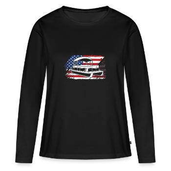 Bateau ponton Bateau Bateaux - T-shirt manches longues Premium bio Femme - noir - Devant - Julia (174cm)