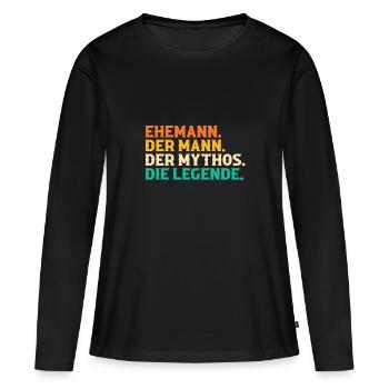 Ehemann Familie Ehemänner Geschenk - Frauen Premium Bio Langarmshirt - Schwarz - Vorne - Julia (174cm)