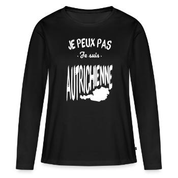 Je peux pas je suis Autrichienne - T-shirt manches longues Premium bio Femme - noir - Devant - Julia (174cm)