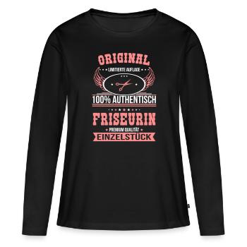 Hairdresser - Original 100% authentic unique piece - Women's Premium Organic Long Sleeve Shirt - black - Front - Julia (174cm)