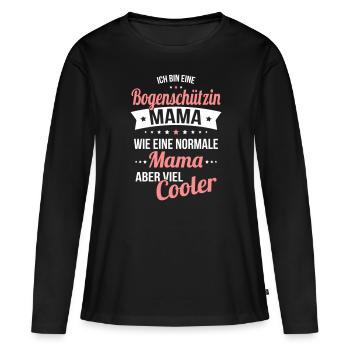 Archer Mom Like Normal Mom Much Cooler - Women's Premium Organic Long Sleeve Shirt - black - Front - Julia (174cm)