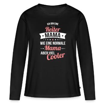 Rider mom like a normal mom but much cooler - Women's Premium Organic Long Sleeve Shirt - black - Front - Julia (174cm)