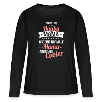 Rugby mom like a normal mom but much cooler - Women's Premium Organic Long Sleeve Shirt - black - Front - Julia (174cm)