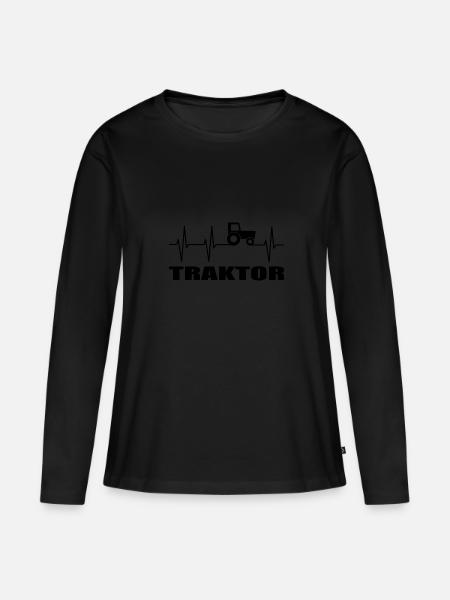 Traktor - Frauen Premium Bio Langarmshirt - Schwarz