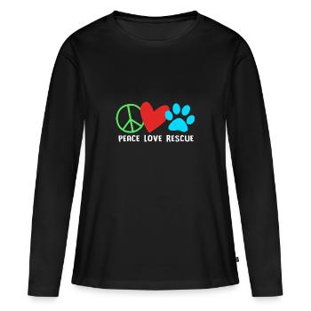 Sauvetage des animaux Droits des animaux Refuge pour animaux de sauvetage des animaux - T-shirt manches longues Premium bio Femme - noir - Devant - Julia (174cm)