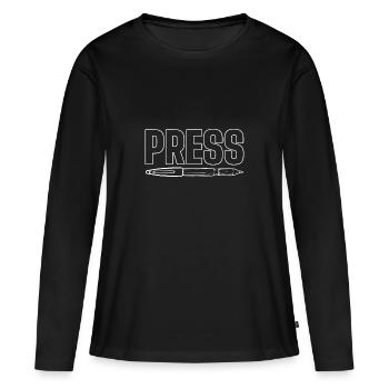 Autor - Frauen Premium Bio Langarmshirt - Schwarz - Vorne - Julia (174cm)