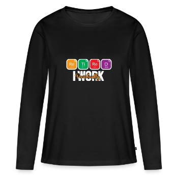 Tableau périodique - T-shirt manches longues Premium bio Femme - noir - Devant - Julia (174cm)