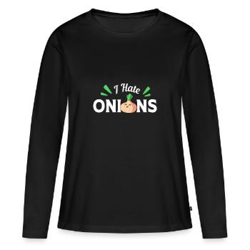 Oignon - T-shirt manches longues Premium bio Femme - noir - Devant - Julia (174cm)