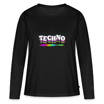 Rave Raver Musique techno Techno basse Table de mixage - T-shirt manches longues Premium bio Femme - noir - Devant - Julia (174cm)