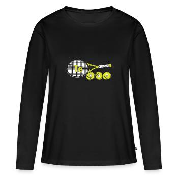 Tableau périodique - T-shirt manches longues Premium bio Femme - noir - Devant - Julia (174cm)