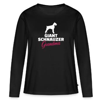 schnauzer géant - T-shirt manches longues Premium bio Femme - noir - Devant - Julia (174cm)