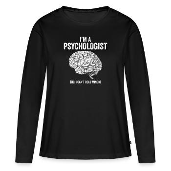 Psychologie psychologue thérapeute cadeau psyché - T-shirt manches longues Premium bio Femme - noir - Devant - Julia (174cm)