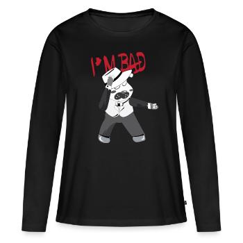 I'm BAD Dancer - Dancing Dog - Frauen Premium Bio Langarmshirt - Schwarz - Vorne - Julia (174cm)