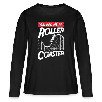 You Had Me At Roller Coaster - Women's Premium Organic Long Sleeve Shirt - black - Front - Julia (174cm)