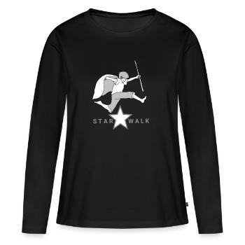 Star Walk - T-shirt manches longues Premium bio Femme - noir - Devant - Julia (174cm)