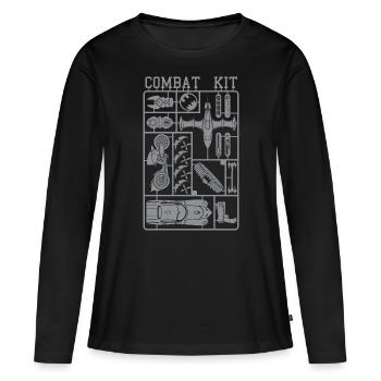 Batman Combat Kit Tee Shirt - T-shirt manches longues Premium bio Femme - noir - Devant - Julia (174cm)