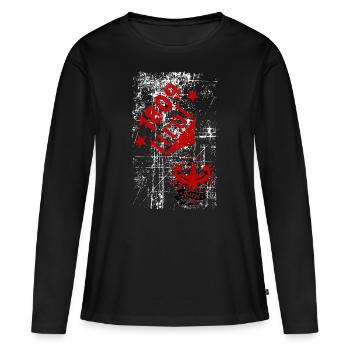 Tyrol - T-shirt manches longues Premium bio Femme - noir - Devant - Julia (174cm)