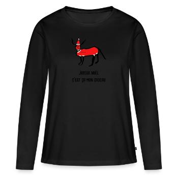 coucou petite perruche françois embrouille tatoo - T-shirt manches longues Premium bio Femme - noir - Devant - Julia (174cm)